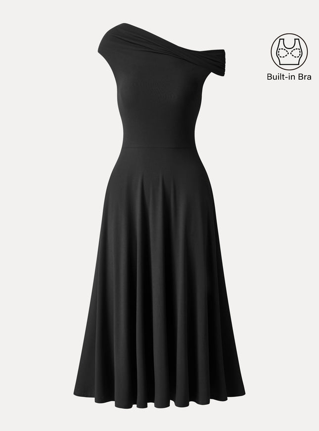 Multi-Wear Midi Built-In Bra Dress with Pockets