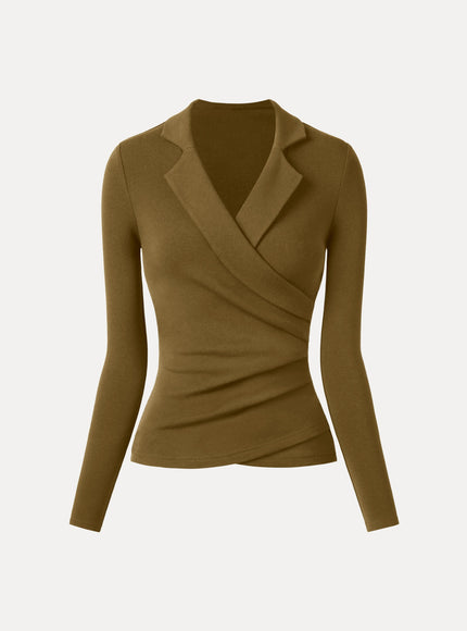 Collared Surplice Top
