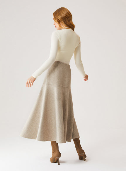 Mid-Rise Circle Midi Skirt