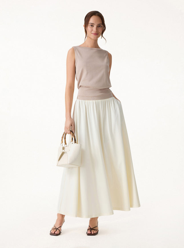 Cotton-Linen Blend Reversible Boatneck Low Back Top