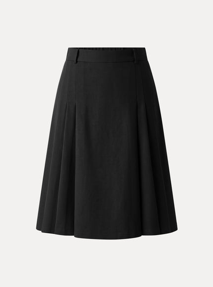 Ponte High-Rise Tucked Knee-Length Skirt