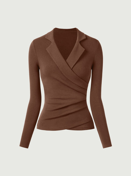 Collared Surplice Top