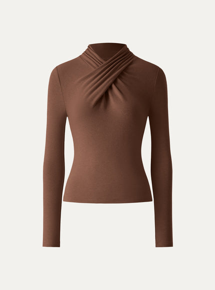 Twisted Mockneck Long Sleeve Top