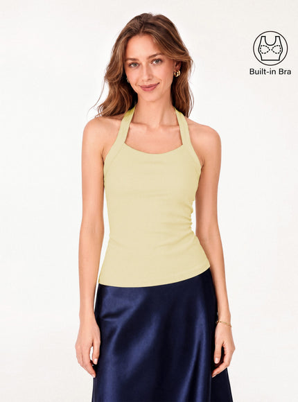 Sleek Halter Built-In Bra Top