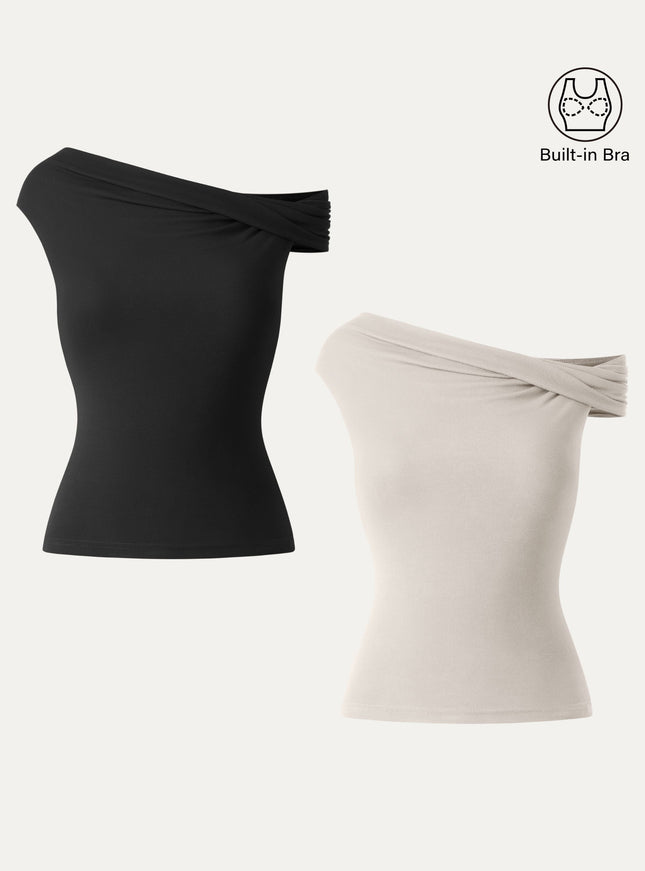 Multi-wear Versatile Necklines Built-In Bra Top