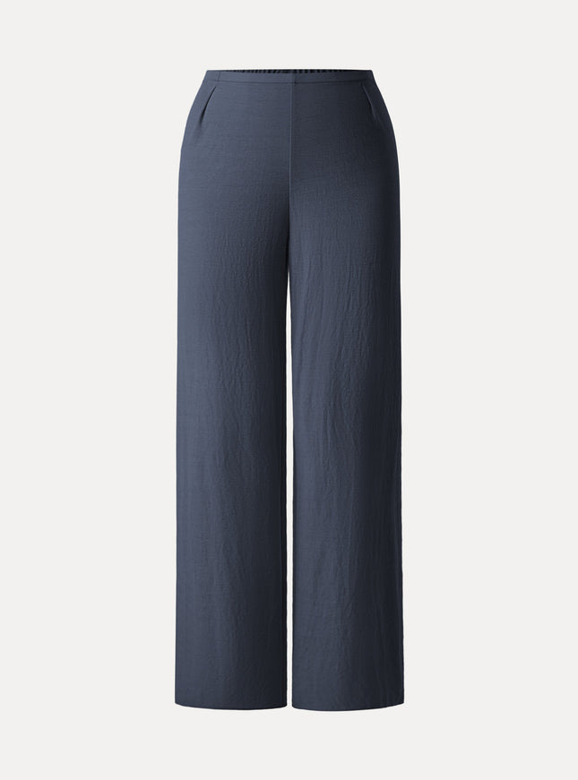 Breathable Cotton-linen Mid Rise Straight Leg Pant