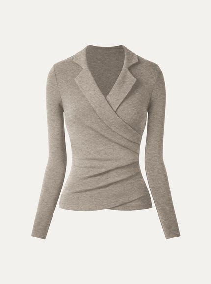 Collared Surplice Top