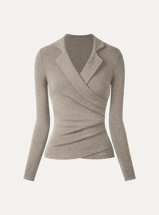 Collared Surplice Top