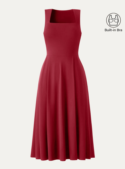 The Anytime Little Black Built-In Bra Dress with Pockets