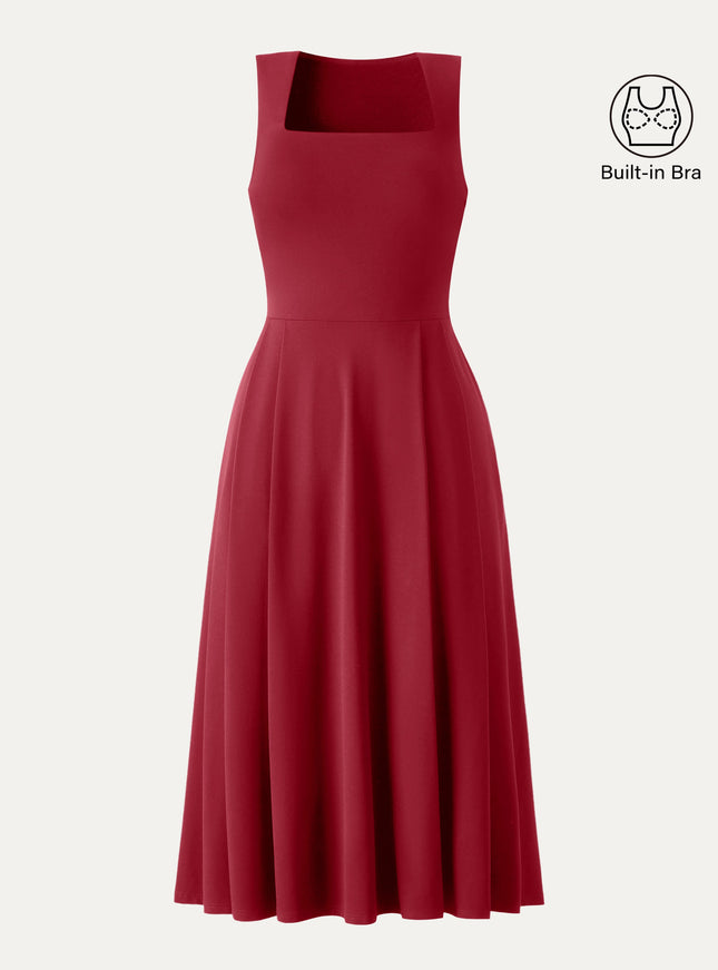 The Anytime Little Black Built-In Bra Dress with Pockets