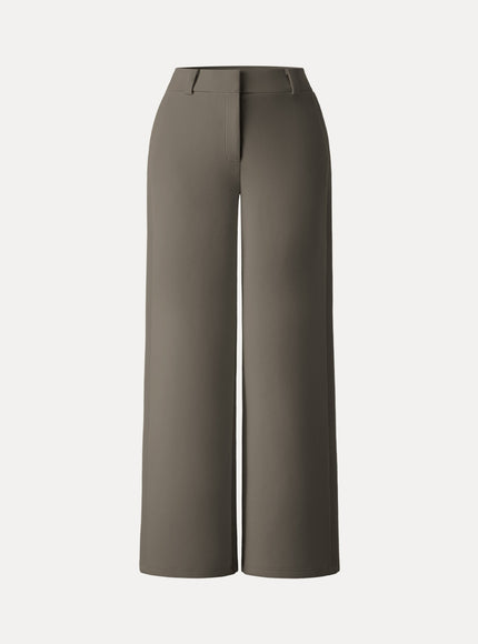 Stretchy Mid Rise Wide Leg Trouser
