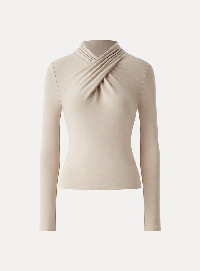 Twisted Mockneck Long Sleeve Top