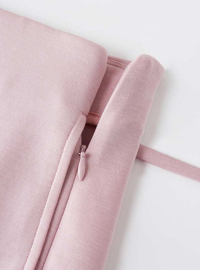 Lyocell Spacer Knit High-Rise Flare Pants with Pockets