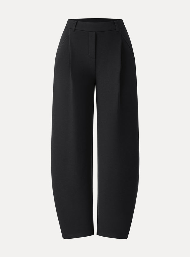Cozy Knit Mid Rise Barrel Leg Pull-on Pants