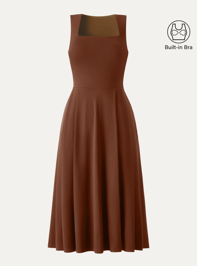The Anytime Little Black Built-In Bra Dress with Pockets
