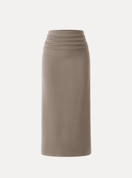 MaxWarm Ruched Side Pencil Maxi Skirt