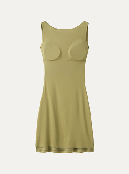 Cooling Open Back Bandless Bra Mini Dress