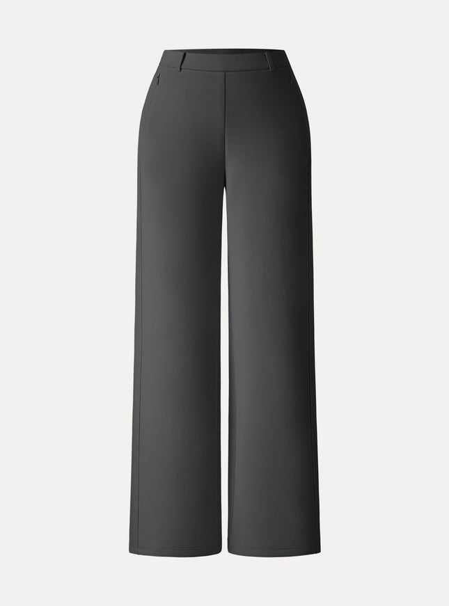 Stretch Cotton Blend Slimming High Rise Wide Leg Pant