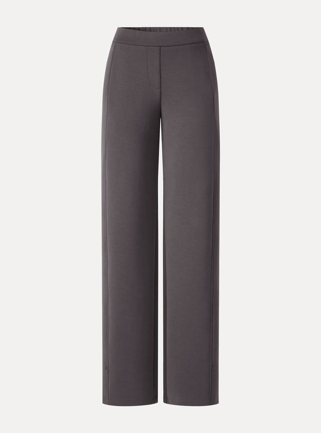 MaxWarm Stretch Ponte High-Rise Belted Wide-Leg Pants with Pockets