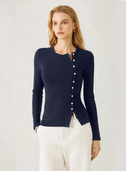 Asymmetrical Placket Top
