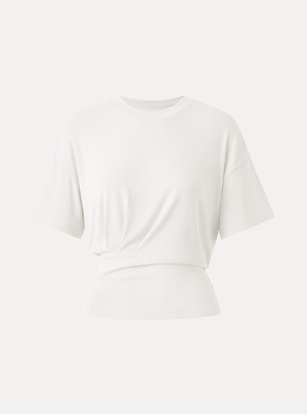 Crewneck Short Sleeve Tucked Tee