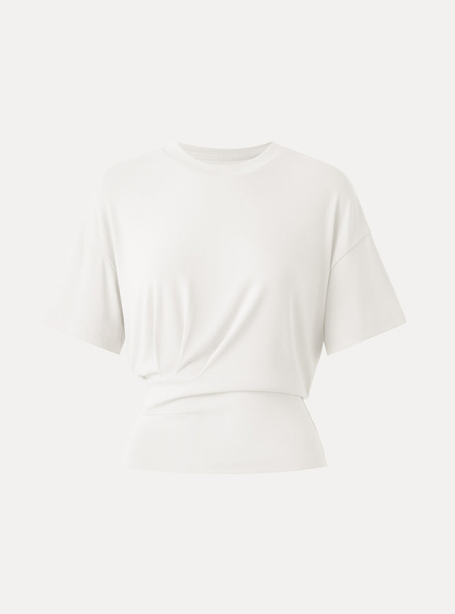 Crewneck Short Sleeve Tucked Tee