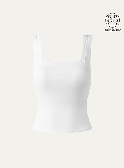 Slinky Square Open-Back Bra Tank Top