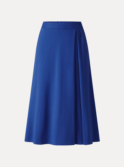 Ponte Mid-Rise Tucked A-Line Midi Skirt with Pockets