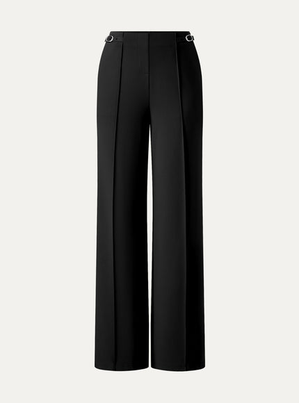 4-Way Stretch Drapey High Rise Wide Leg Ankled Pant