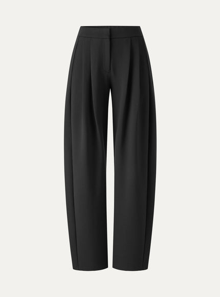 Ponte Low-Rise Ankled Barrel Pants with Pockets