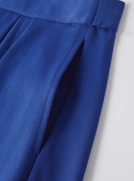 Ponte Mid-Rise Tucked A-Line Midi Skirt with Pockets