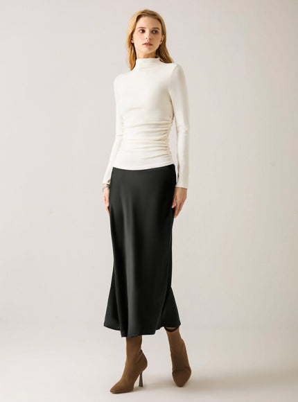 Ruched Sides Mockneck Top