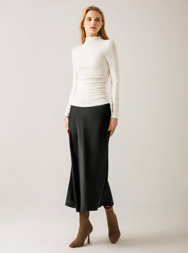 Ruched Sides Mockneck Top