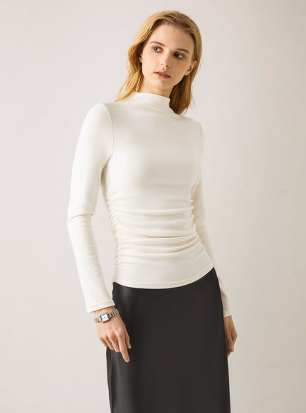 Ruched Sides Mockneck Top