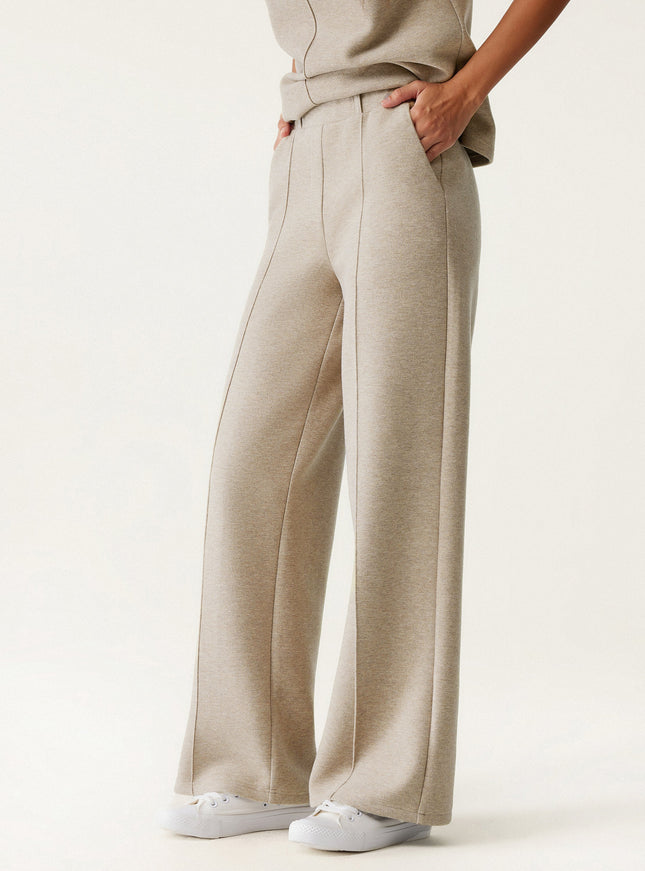 2Pcs Set Turtleneck Top & Regular High Waisted Straight Leg Pull On Pant