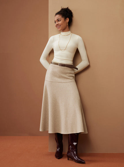 Mid-Rise Circle Midi Skirt
