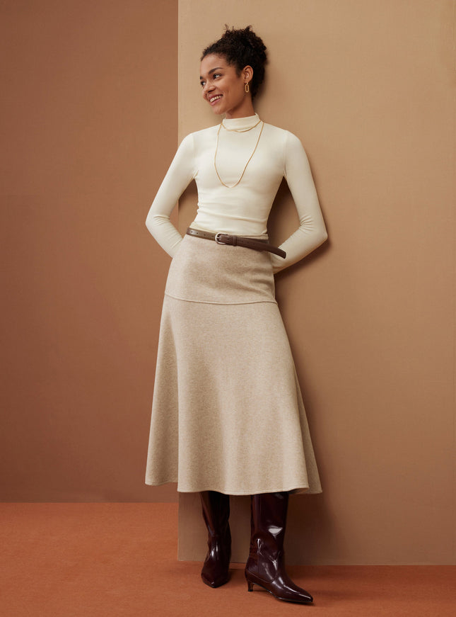 Mid-Rise Circle Midi Skirt