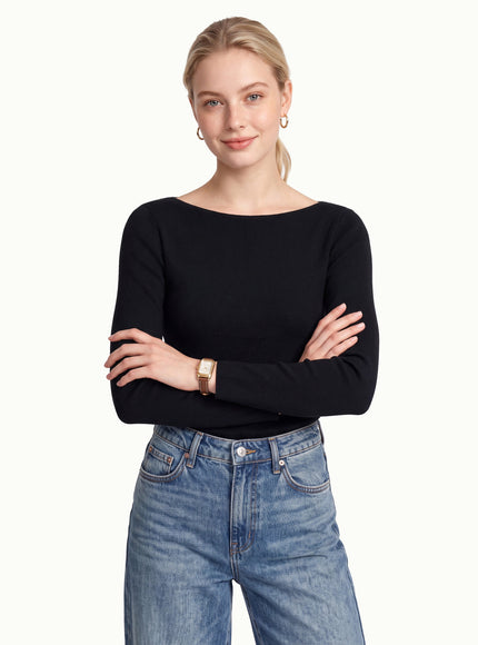 100% Merino Wool Boat Neck Sweater