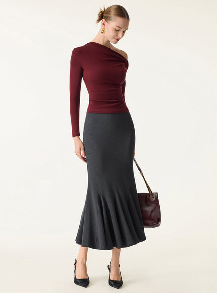 High-Rise Mermaid Midi Skirt