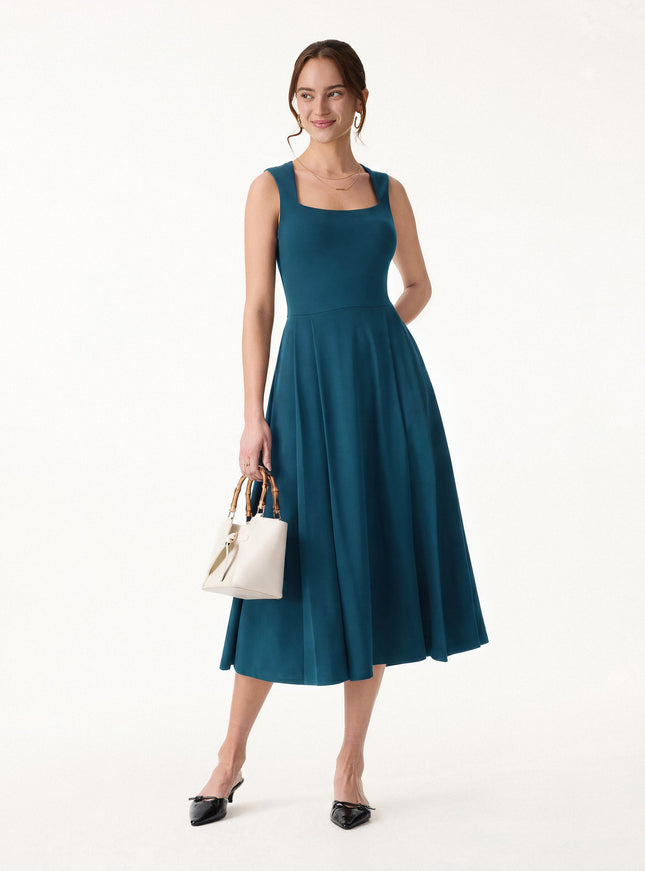 The Anytime Little Black Built-In Bra Dress with Pockets