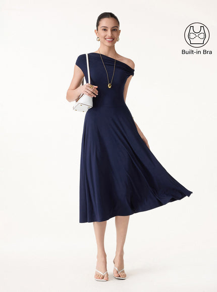 Multi-Wear Midi Built-In Bra Dress with Pockets