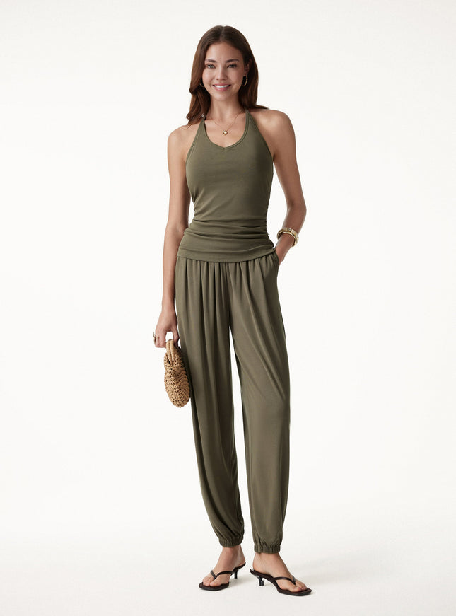 Sandwashed Modal Ultra-Soft High Rise Balloon Pants with Pockets