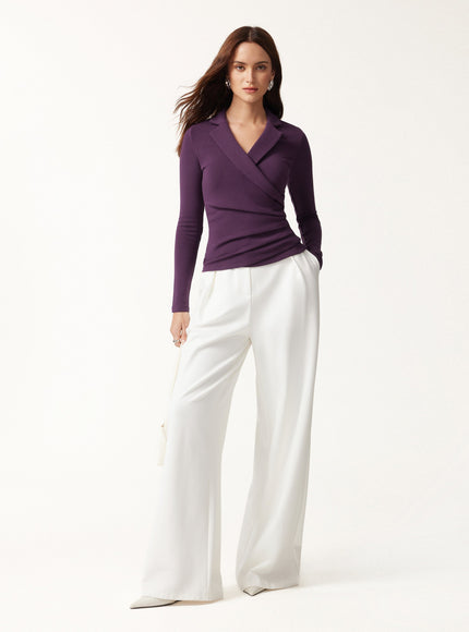 Collared Surplice Top