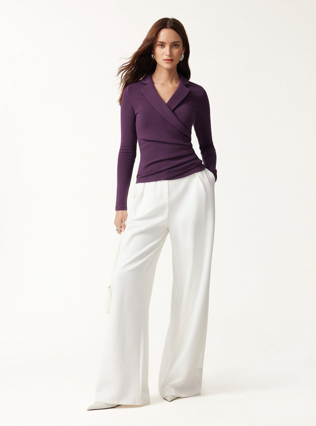Collared Surplice Top