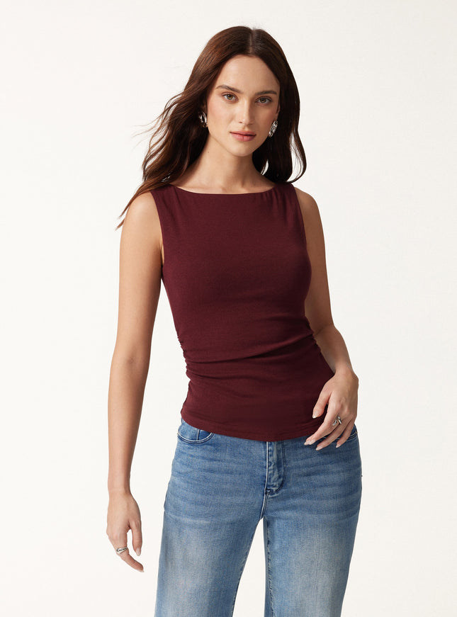 Boat Neck Built-In Bra Tank Top