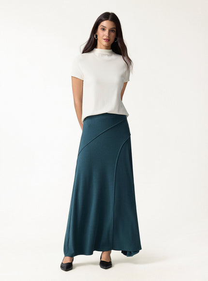 Drapey A-Line Midi Skirt
