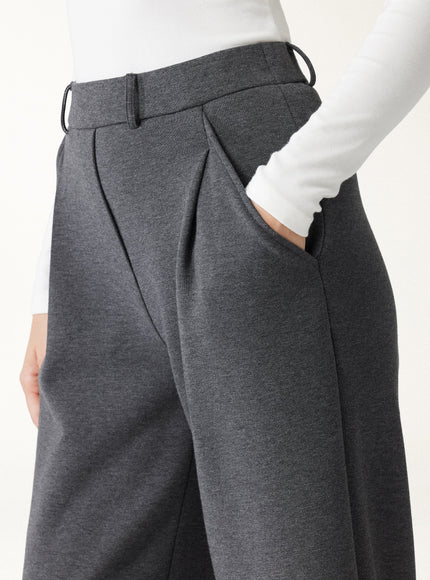 Cozy Knit Mid Rise Barrel Leg Pull-on Pants