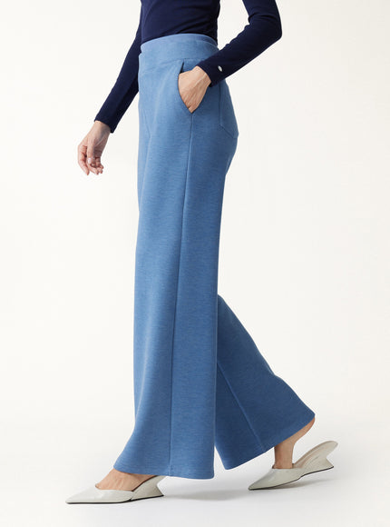Double Waistband Straight Leg Pants with Pockets