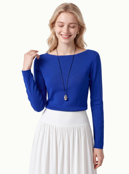 100% Merino Wool Boat Neck Sweater