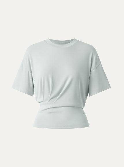 Crewneck Short Sleeve Tucked Tee
